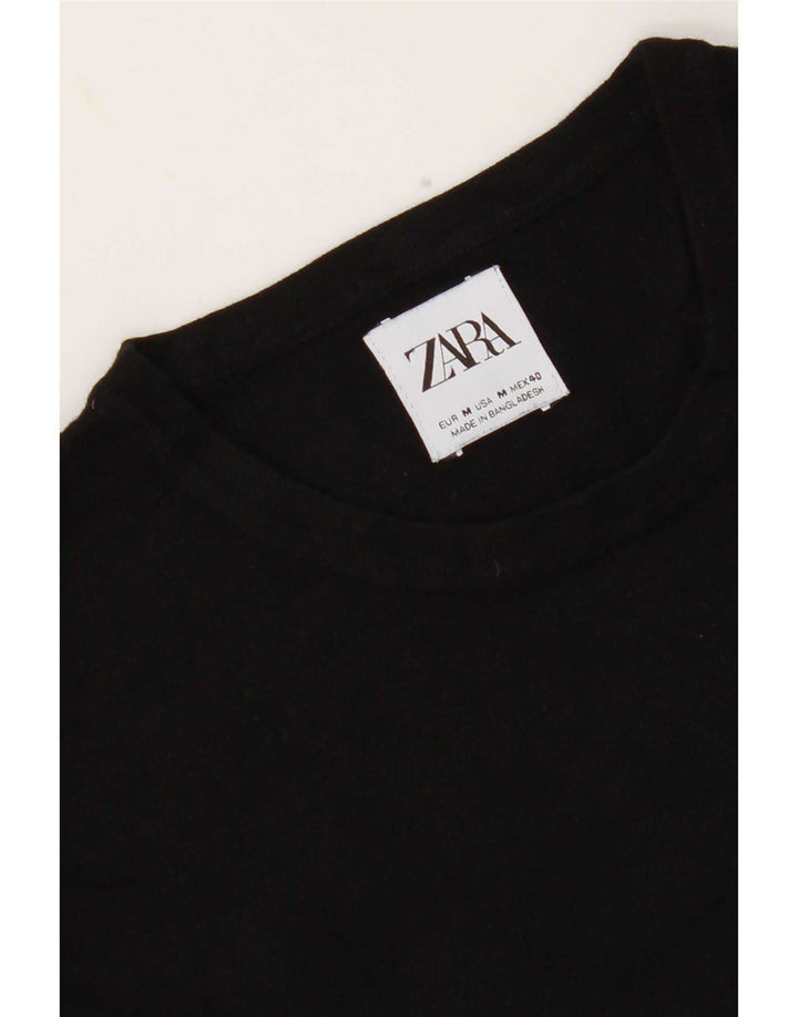 Zara Mens Crew Neck Jumper Sweater Medium Black