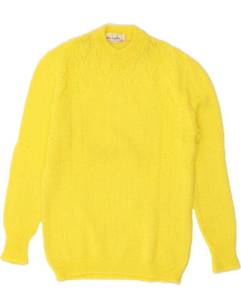 VINTAGE Womens Crew Neck Jumper Sweater UK 10 Small Yellow | Vintage Vintage | Thrift | Second-Hand Vintage | Used Clothing | Messina Hembry 