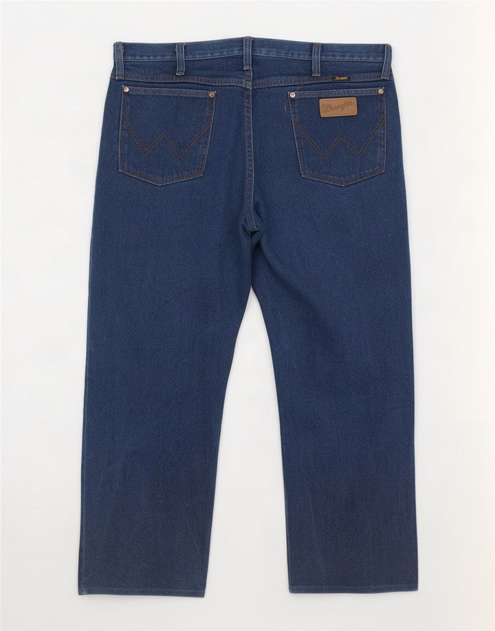 Wrangler Mens Straight Jeans W38 L26 Navy Blue Cotton