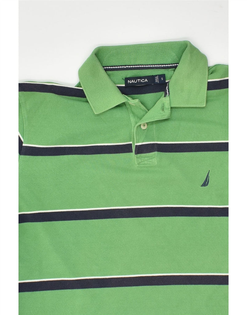 NAUTICA Mens Polo Shirt Small Green Striped Cotton | Vintage Nautica | Thrift | Second-Hand Nautica | Used Clothing | Messina Hembry 