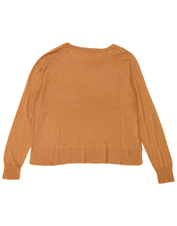 Zara Womens Boat Neck Jumper Sweater UK 14 Medium Beige