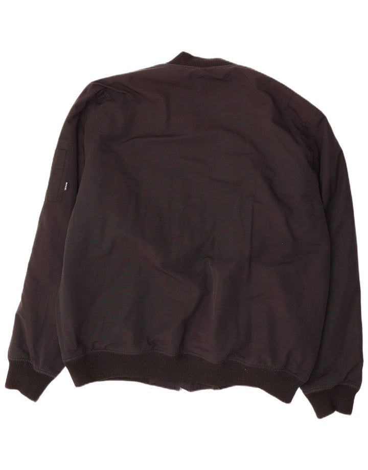 HURLEY Mens Bomber Jacket UK 44 2XL Black Nylon