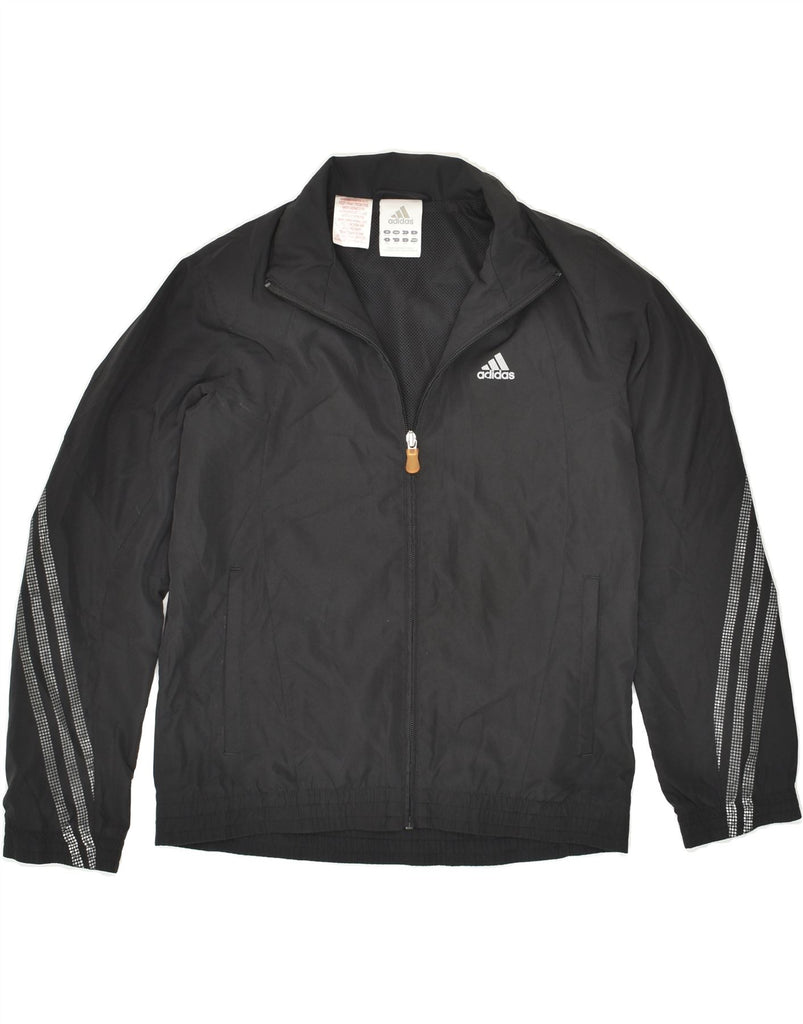 ADIDAS Boys Tracksuit Top Jacket 11-12 Years Black Polyester | Vintage Adidas | Thrift | Second-Hand Adidas | Used Clothing | Messina Hembry 