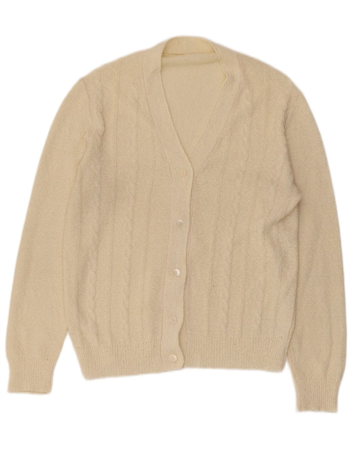 Vintage Womens Cardigan Sweater UK 14 Medium Beige