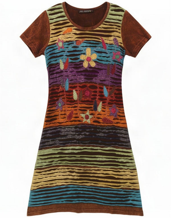 Contro Corrente Womens A-Line Dress UK 12 Medium Multicoloured Floral