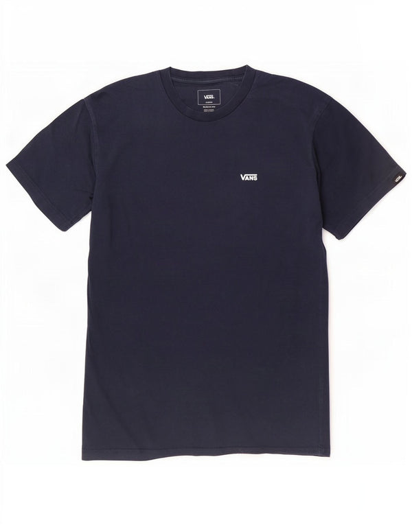 Vans Mens Classic Fit T-Shirt Top Medium Navy Blue Cotton