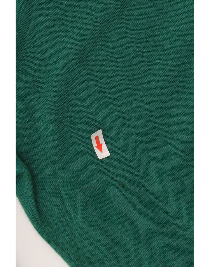 Liu Jo Womens Crew Neck Jumper Sweater UK 12 Medium Green Virgin Wool