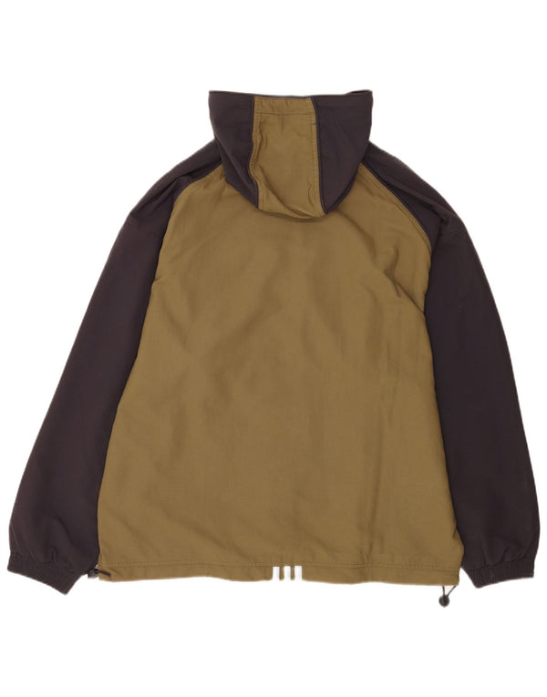 Adidas Mens 3D Arc Hooded Rain Jacket UK 40/42 Medium Khaki Colourblock