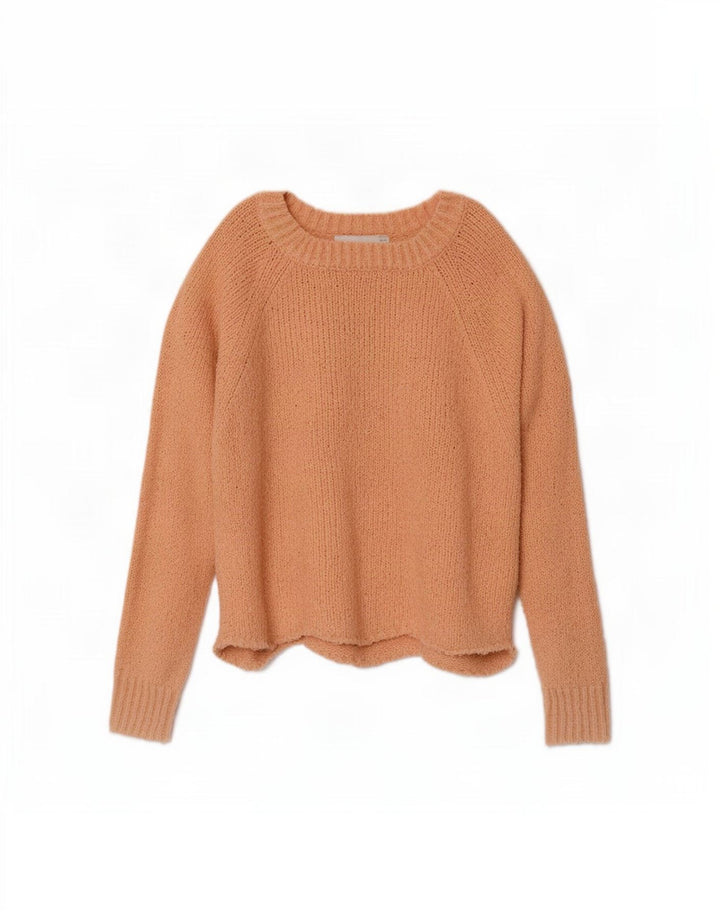 Zara Womens Oversized Crop Boat Neck Jumper Sweater UK 14 Medium Pink