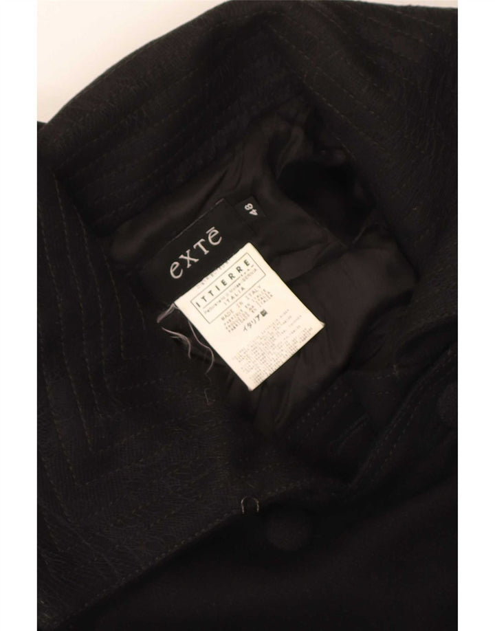 Exte Womens Pea Coat IT 48 XL Black Wool