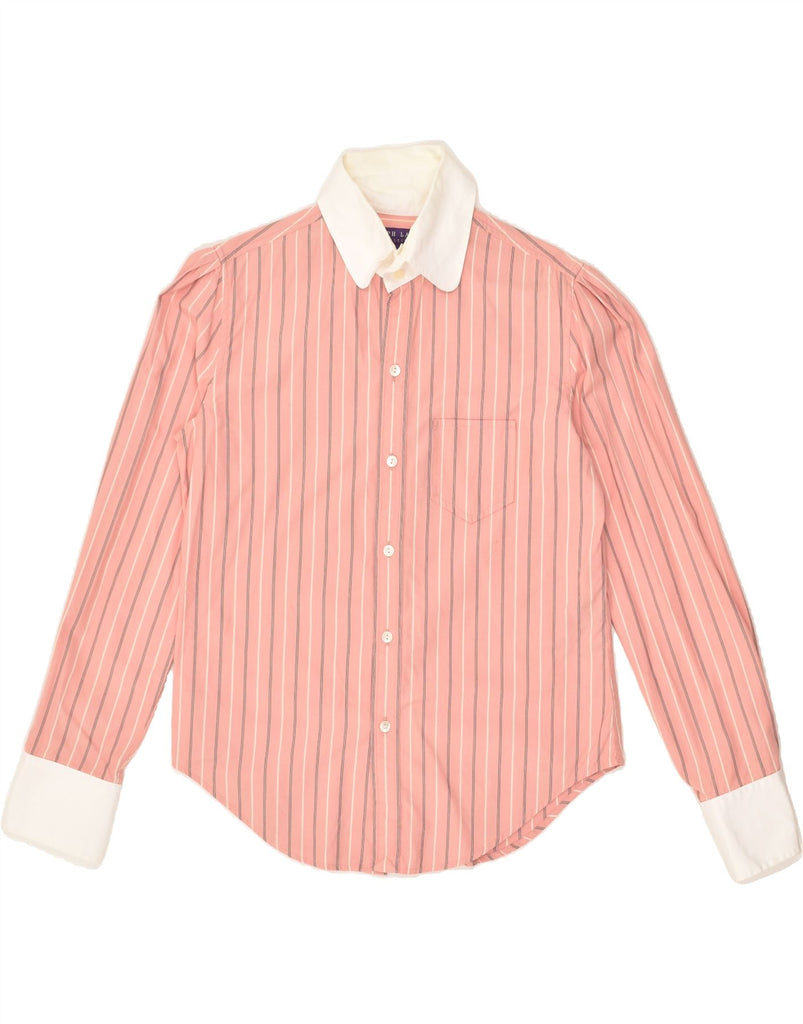 RALPH LAUREN Womens Shirt US 10 Large Pink Striped Cotton | Vintage Ralph Lauren | Thrift | Second-Hand Ralph Lauren | Used Clothing | Messina Hembry 