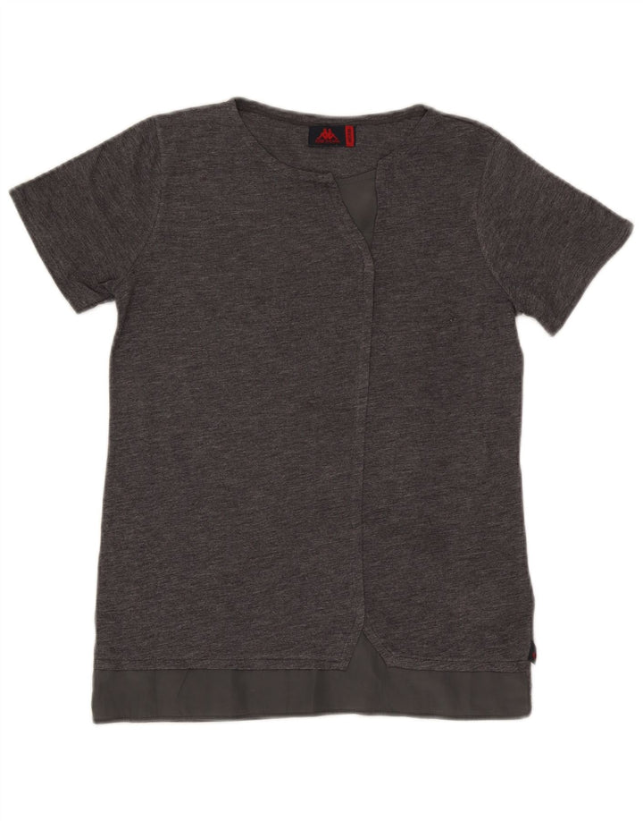 Kappa Womens T-Shirt Top UK 12 Medium Grey Polyester