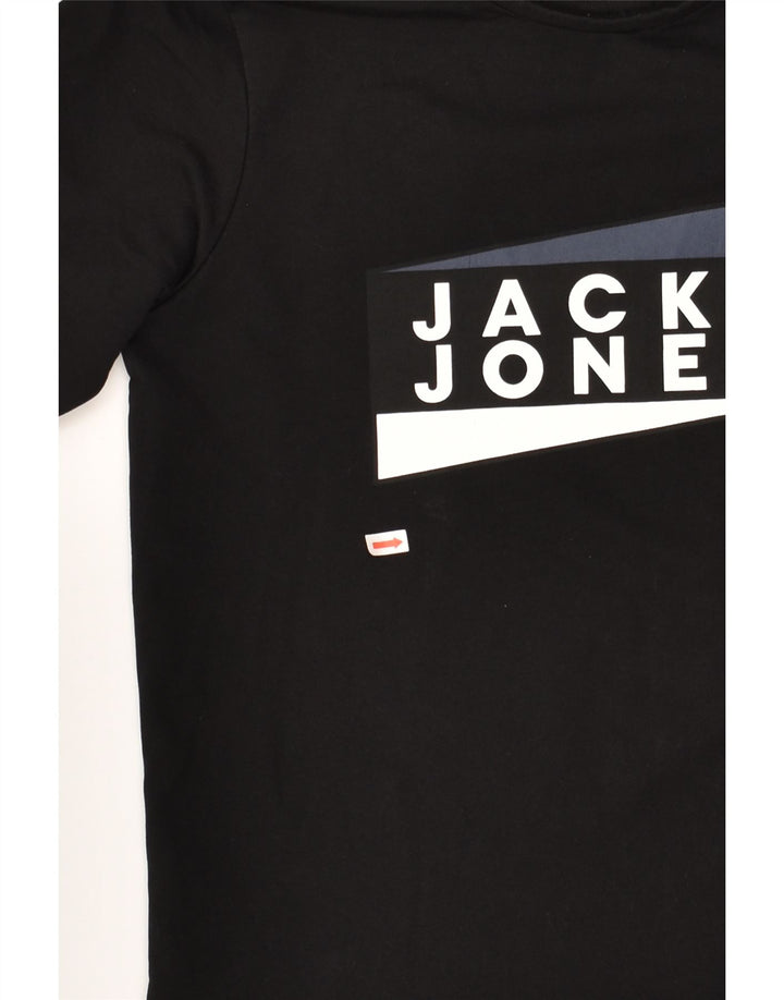 JACK & JONES Boys Graphic Sweatshirt Jumper 13-14 Years Black Cotton | Vintage Jack & Jones | Thrift | Second-Hand Jack & Jones | Used Clothing | Messina Hembry 