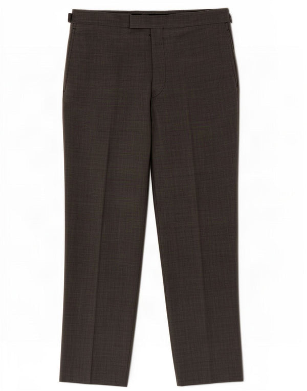 Marks & Spencer Mens Autograph Pegged Suit Trousers W36 L31 Grey New Wool