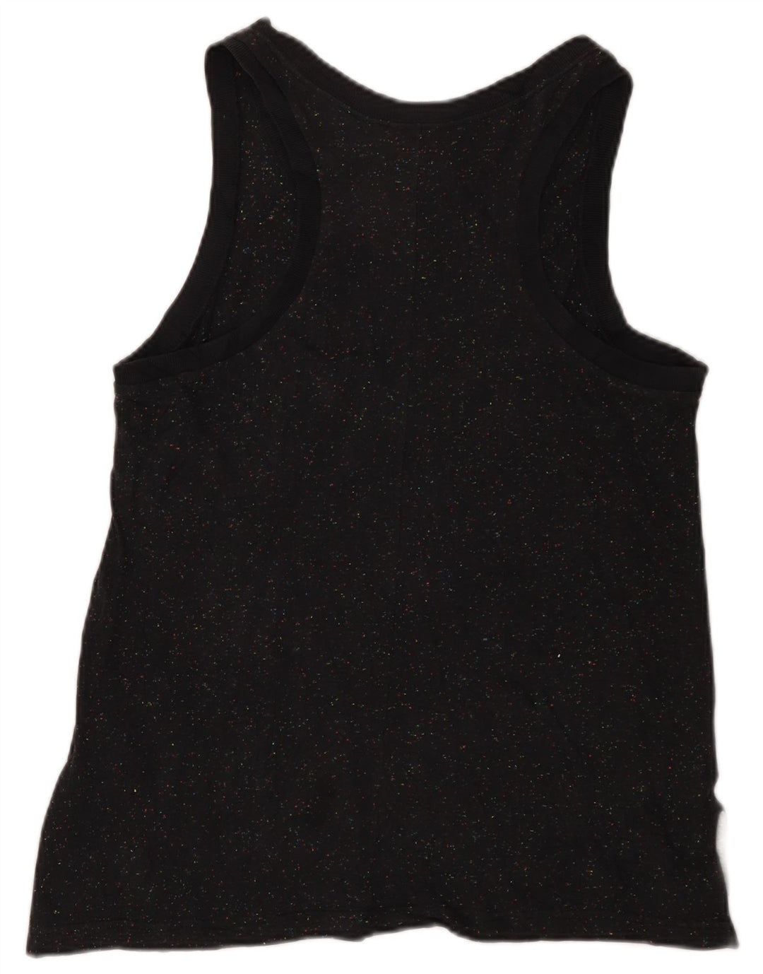 NIKE Womens Graphic Vest Top UK 12 Medium Black Flecked Cotton