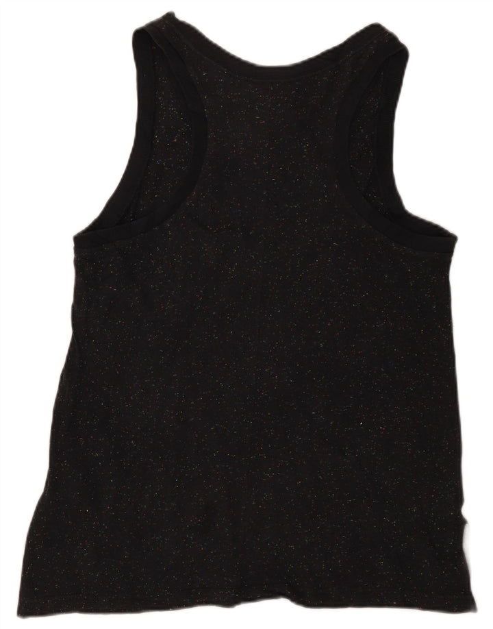 NIKE Womens Graphic Vest Top UK 12 Medium Black Flecked Cotton