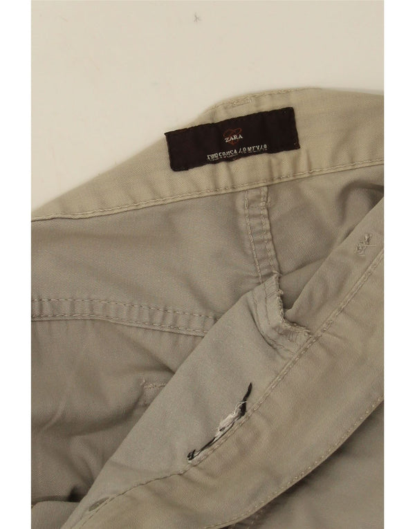 Zara Mens Straight Casual Trousers W38 L33 Grey