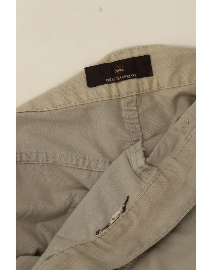 Zara Mens Straight Casual Trousers W38 L33 Grey