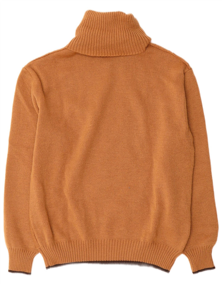 Vintage Womens Roll Neck Jumper Sweater IT 50 XL Brown Polyacrylic