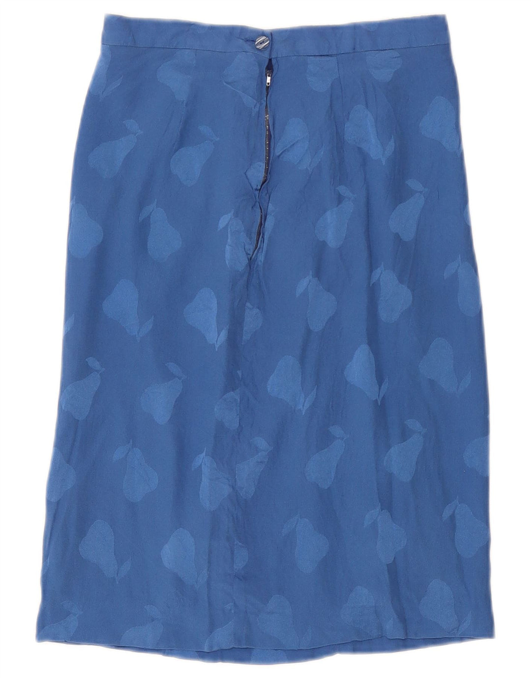 Vintage Womens Abstract Pattern Straight Skirt W26 Small Blue