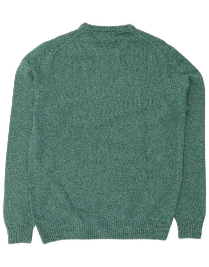 Trussardi Mens Crew Neck Jumper Sweater Medium Green Wool
