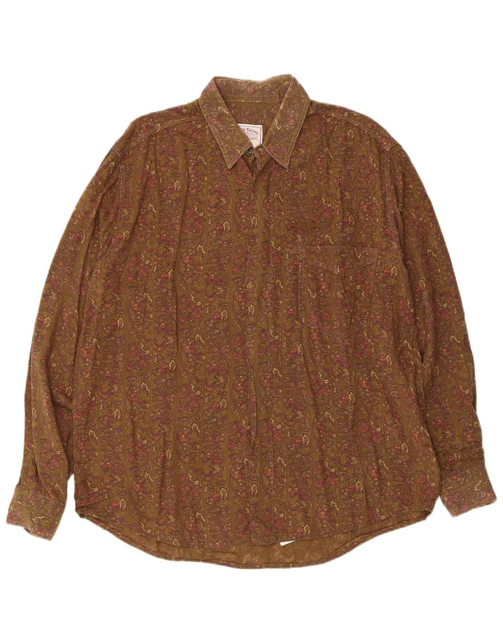 Azzurra Mens Shirt Large Khaki Paisley Viscose
