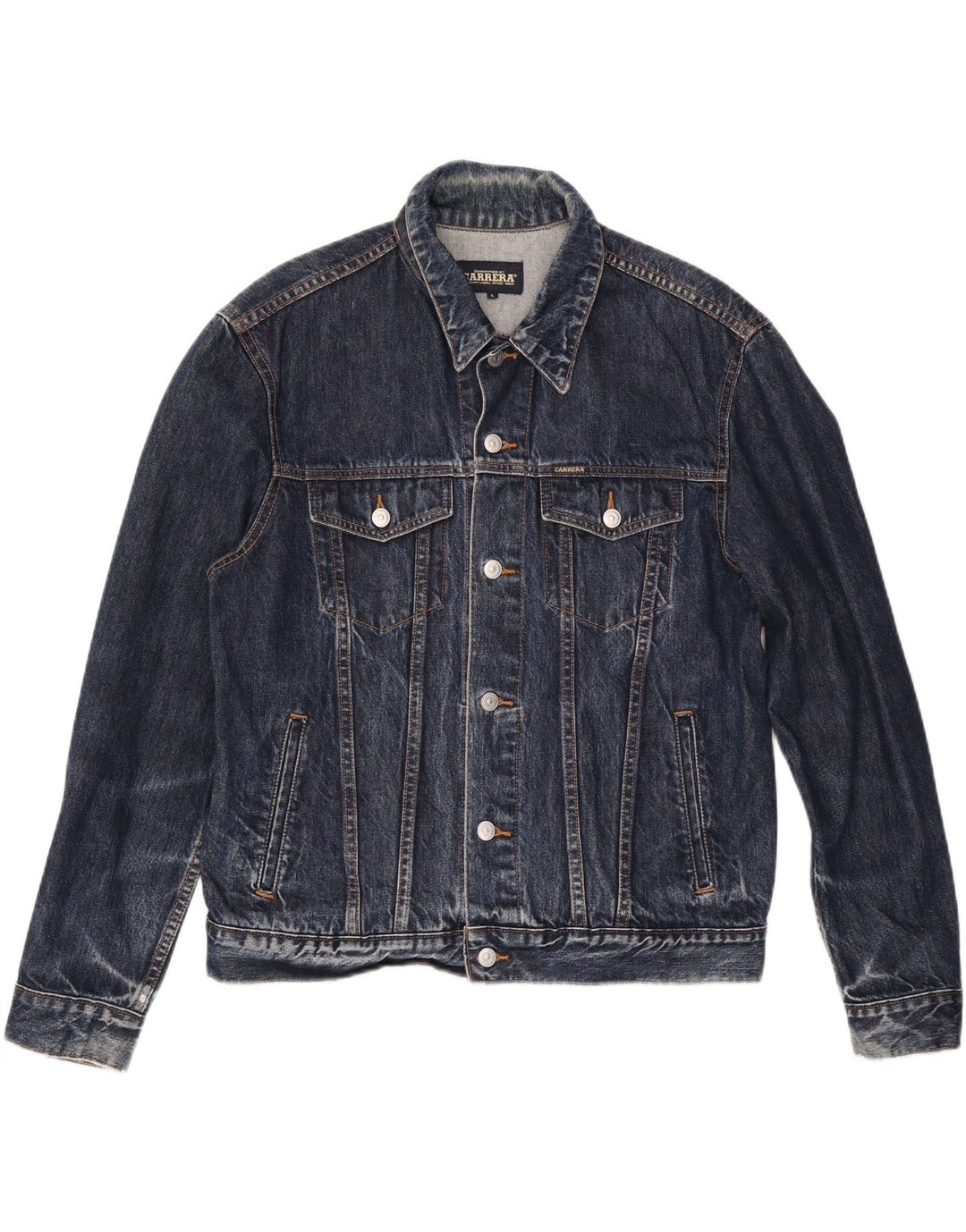 Carrera Mens Denim Jacket UK 40 Large Navy Blue Cotton