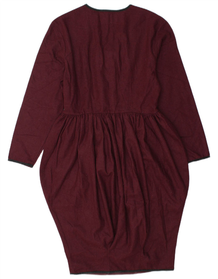 Vintage Womens Bubble Dress IT 42 Medium Burgundy