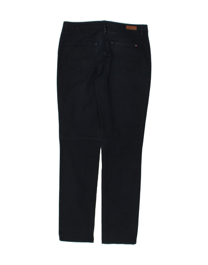 TOMMY HILFIGER Womens Slim Casual Trousers UK 10 Small W34 L32 Navy Blue | Vintage Tommy Hilfiger | Thrift | Second-Hand Tommy Hilfiger | Used Clothing | Messina Hembry 