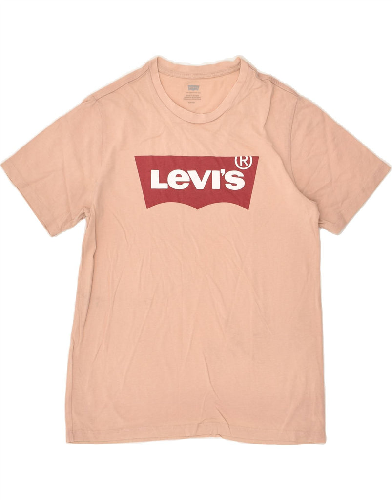 LEVI'S Womens Graphic T-Shirt Top UK 10 Small Pink Cotton | Vintage Levi's | Thrift | Second-Hand Levi's | Used Clothing | Messina Hembry 