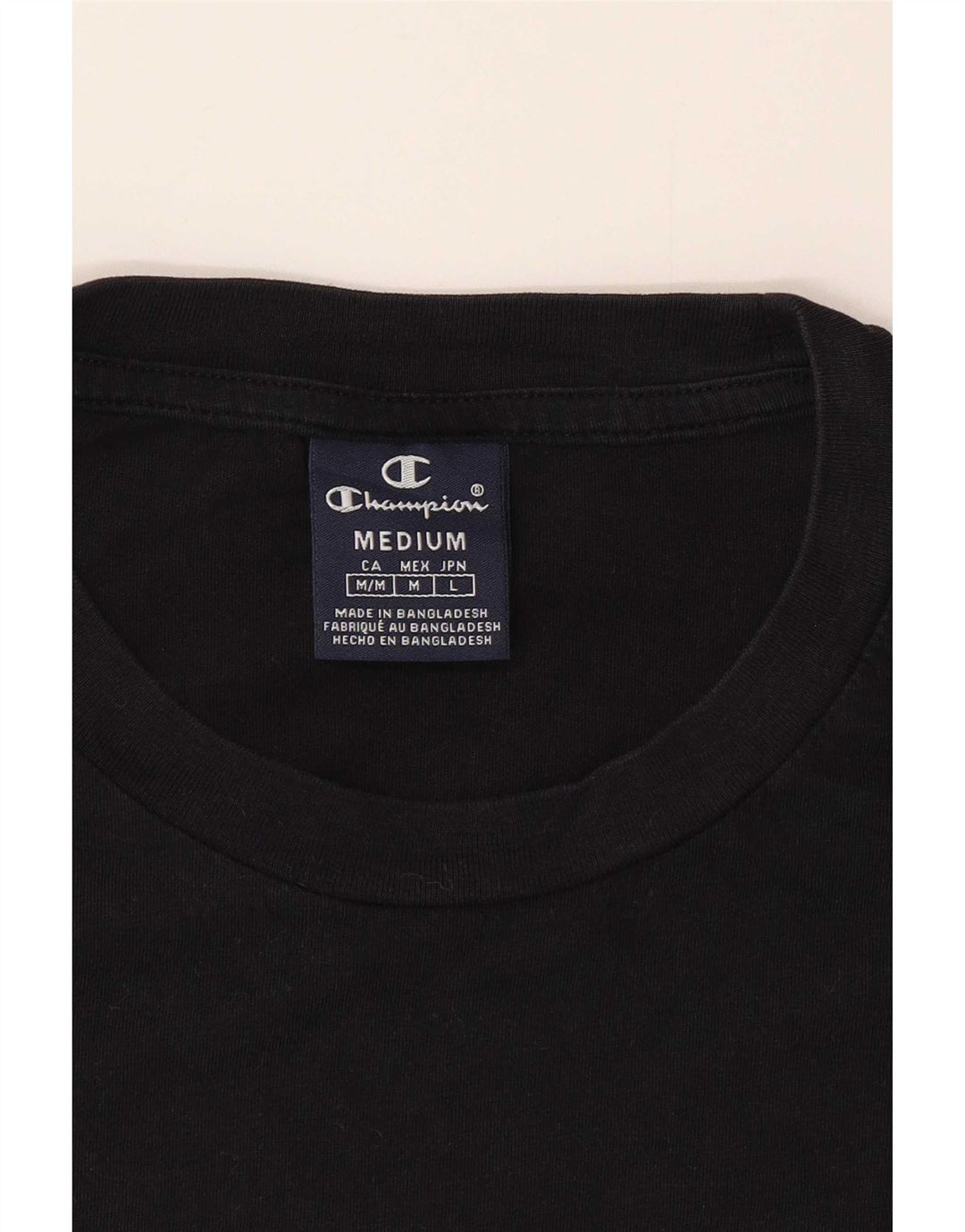 Champion Mens T-Shirt Top Medium Black