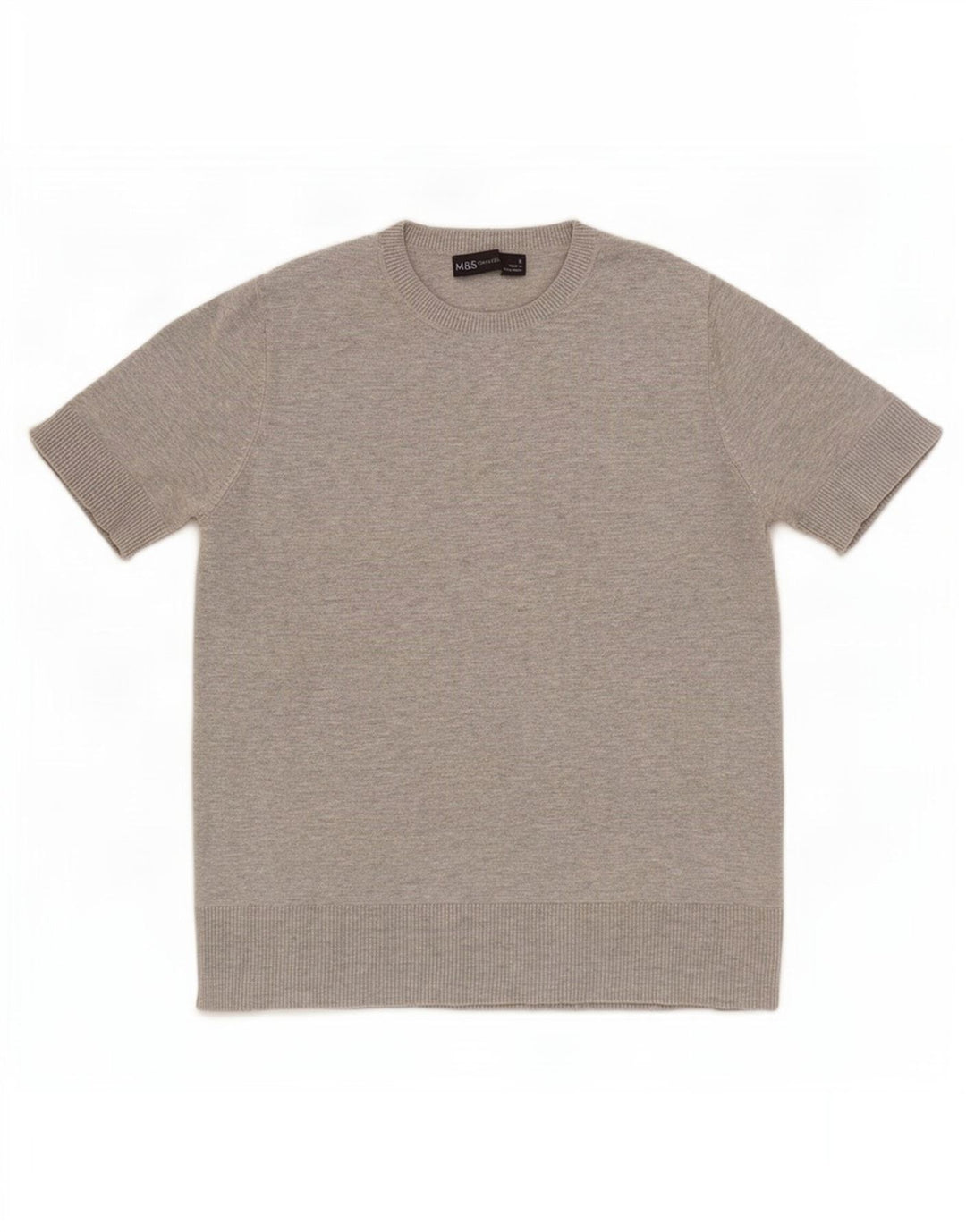 Marks & Spencer Womens Crop T-Shirt Top UK 8 Small Grey