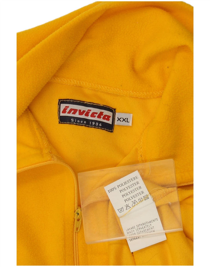 Invicta Mens Zip Neck Fleece Jumper 2XL Yellow Polyester