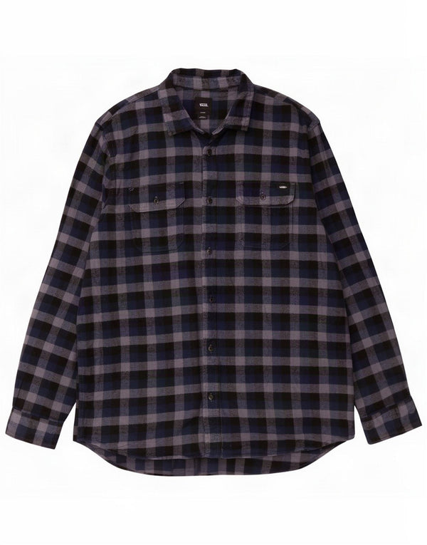 Vans Mens Flannel Shirt Large Navy Blue Check Cotton