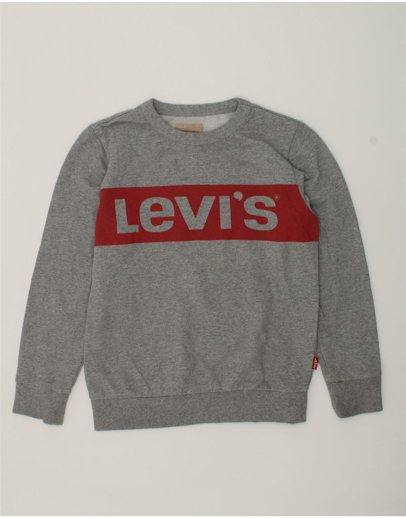 LEVI'S Boys Graphic Sweatshirt Jumper 7-8 Years Grey Cotton | Vintage Levi's | Thrift | Second-Hand Levi's | Used Clothing | Messina Hembry 