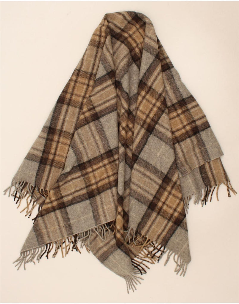 BALMORAL Womens Poncho Shawl One Size Beige Check Wool Vintage Balmoral and Second-Hand Balmoral from Messina Hembry 