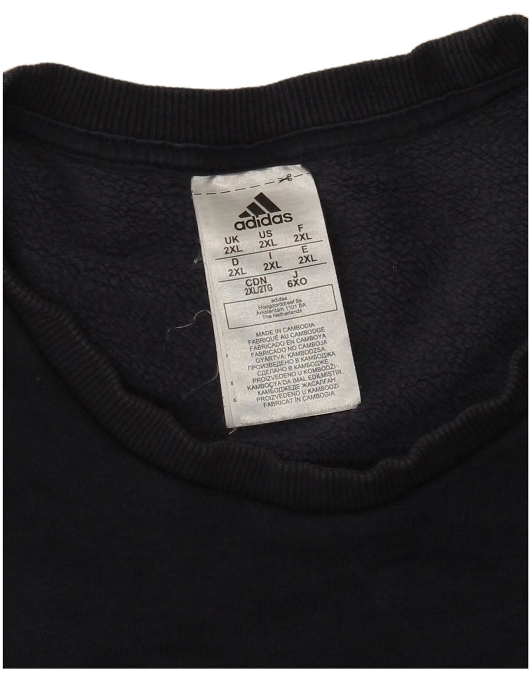 Adidas Mens Sweatshirt Jumper 2XL Navy Blue Cotton