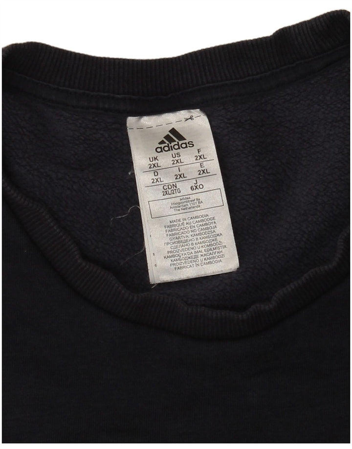 Adidas Mens Sweatshirt Jumper 2XL Navy Blue Cotton