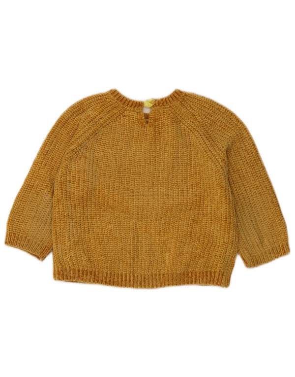 Zara Girls Crop Crew Neck Jumper Sweater 4-5 Years Yellow