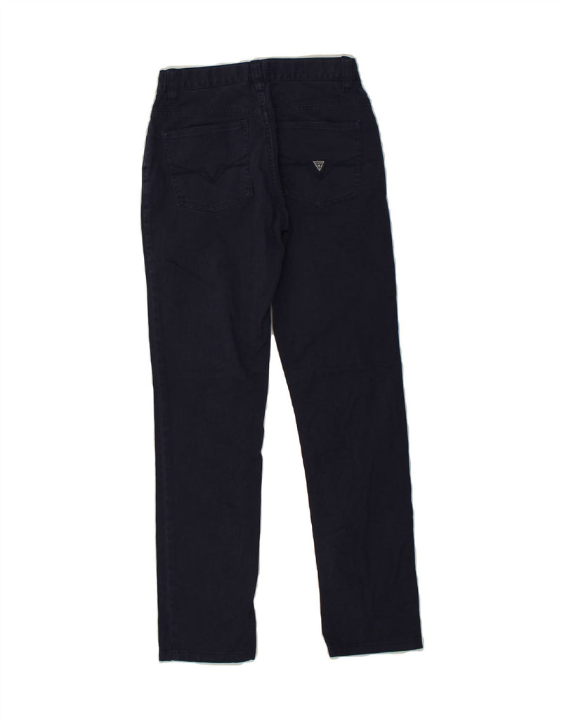 GUESS Boys Slim Casual Trousers 11-12 Years W24 L27 Navy Blue Cotton Vintage Guess and Second-Hand Guess from Messina Hembry 