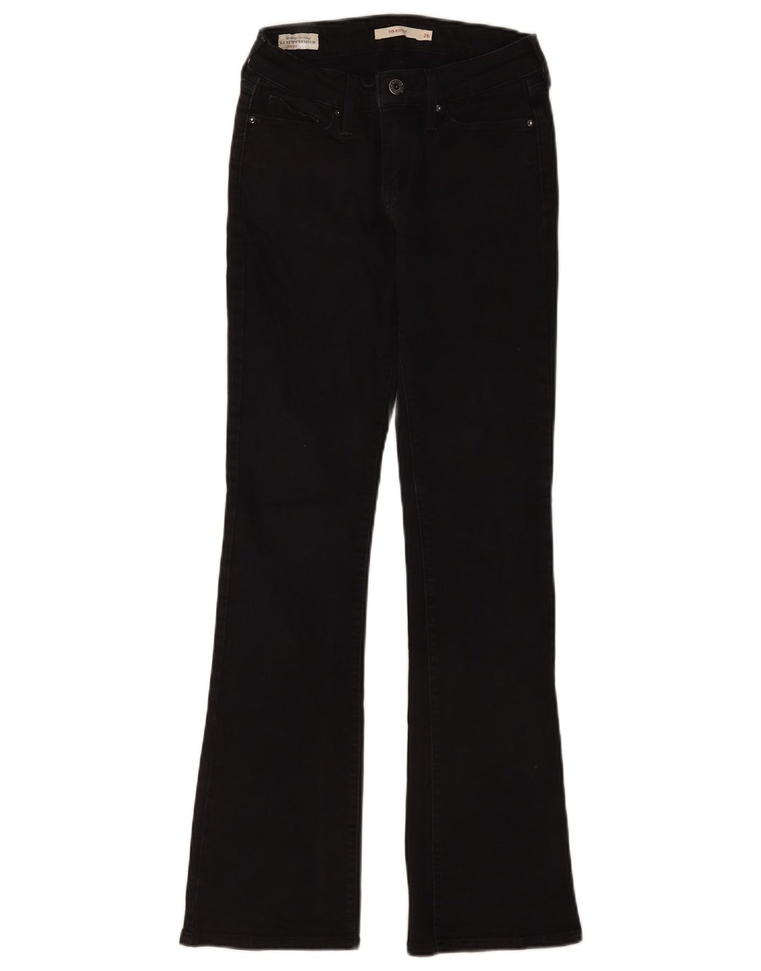 Levi's Womens 715 Bootcut Jeans W26 L32 Black Cotton