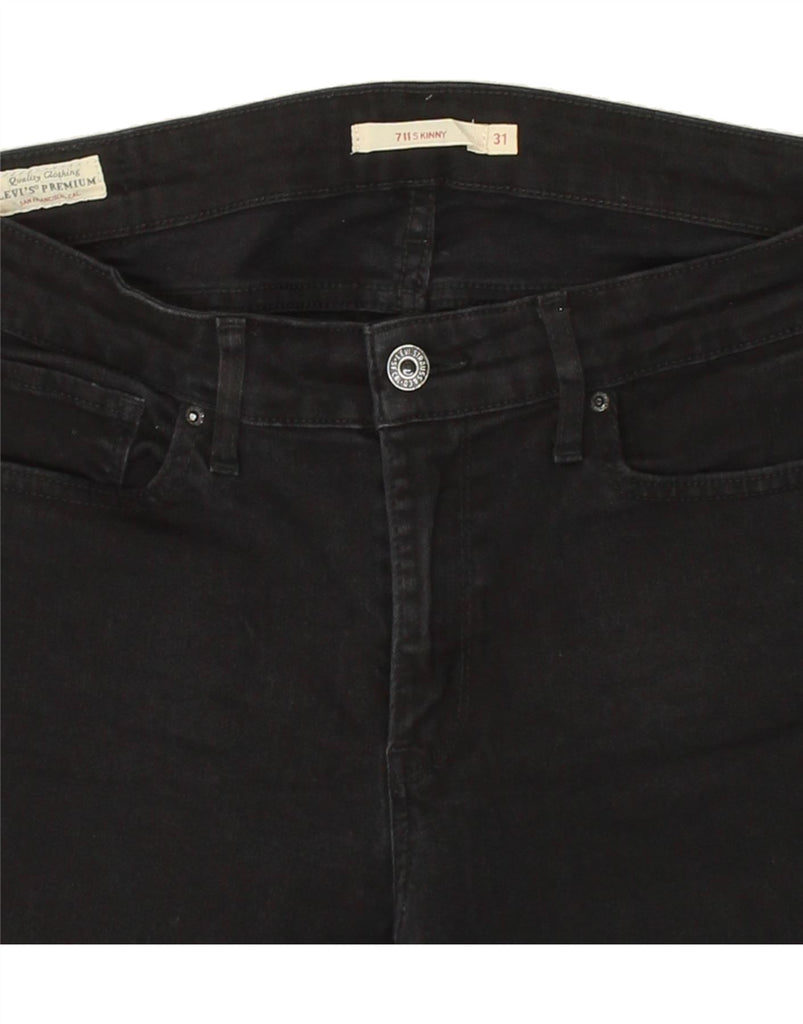 LEVI'S Womens 711 Skinny Jeans W31 L31 Black Vintage Levi's and Second-Hand Levi's from Messina Hembry 