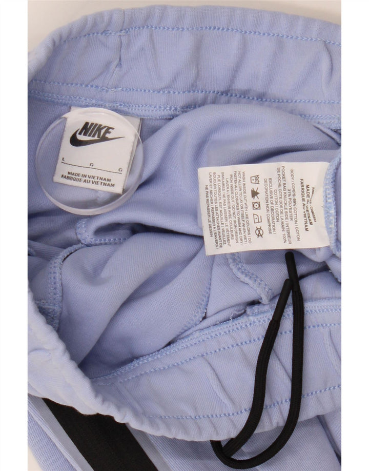 NIKE Womens Tracksuit Trousers Joggers UK 14 Large  Blue Cotton