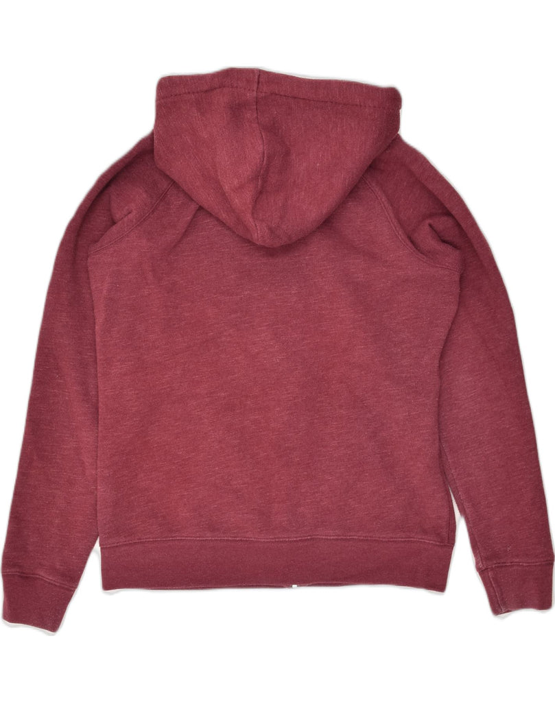 JACK WILLS Womens Zip Hoodie Sweater UK 14 Large  Burgundy Cotton | Vintage Jack Wills | Thrift | Second-Hand Jack Wills | Used Clothing | Messina Hembry 