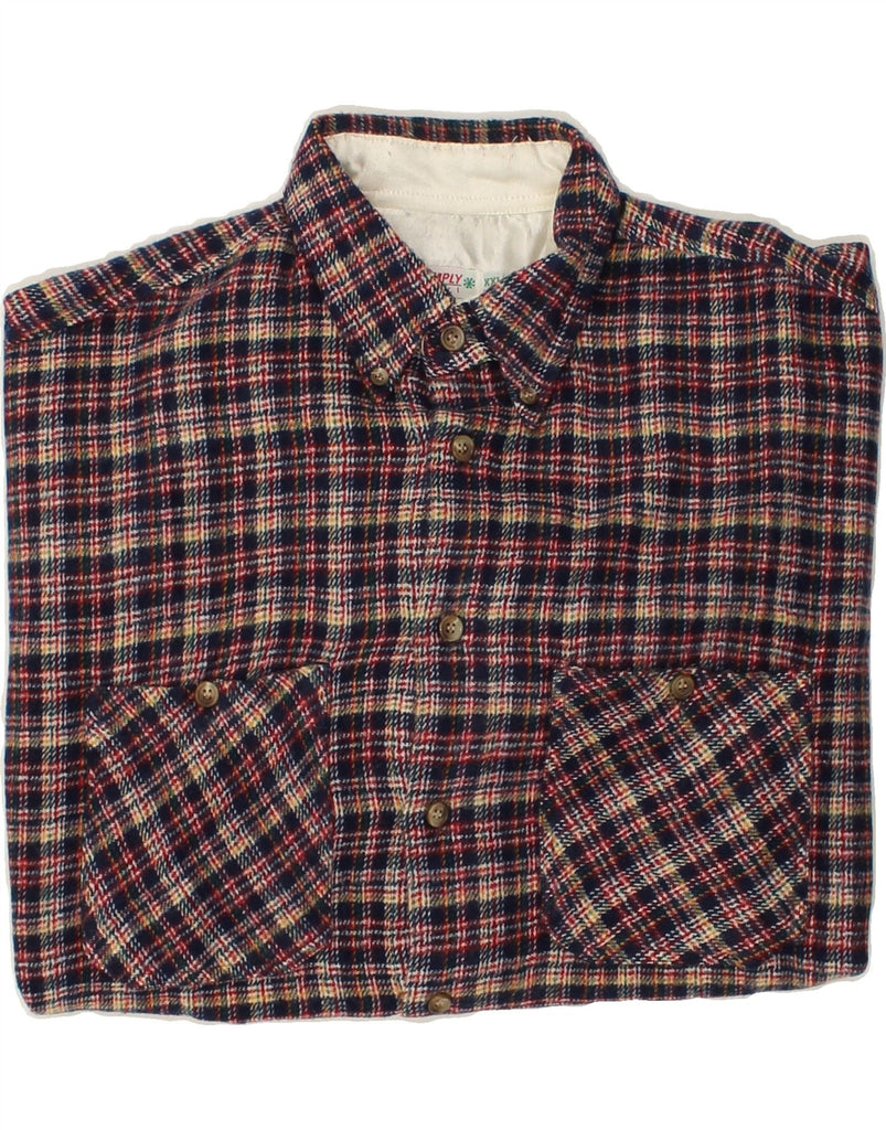 VINTAGE Mens Flannel Shirt 2XL Multicoloured Check Acrylic | Vintage Vintage | Thrift | Second-Hand Vintage | Used Clothing | Messina Hembry 