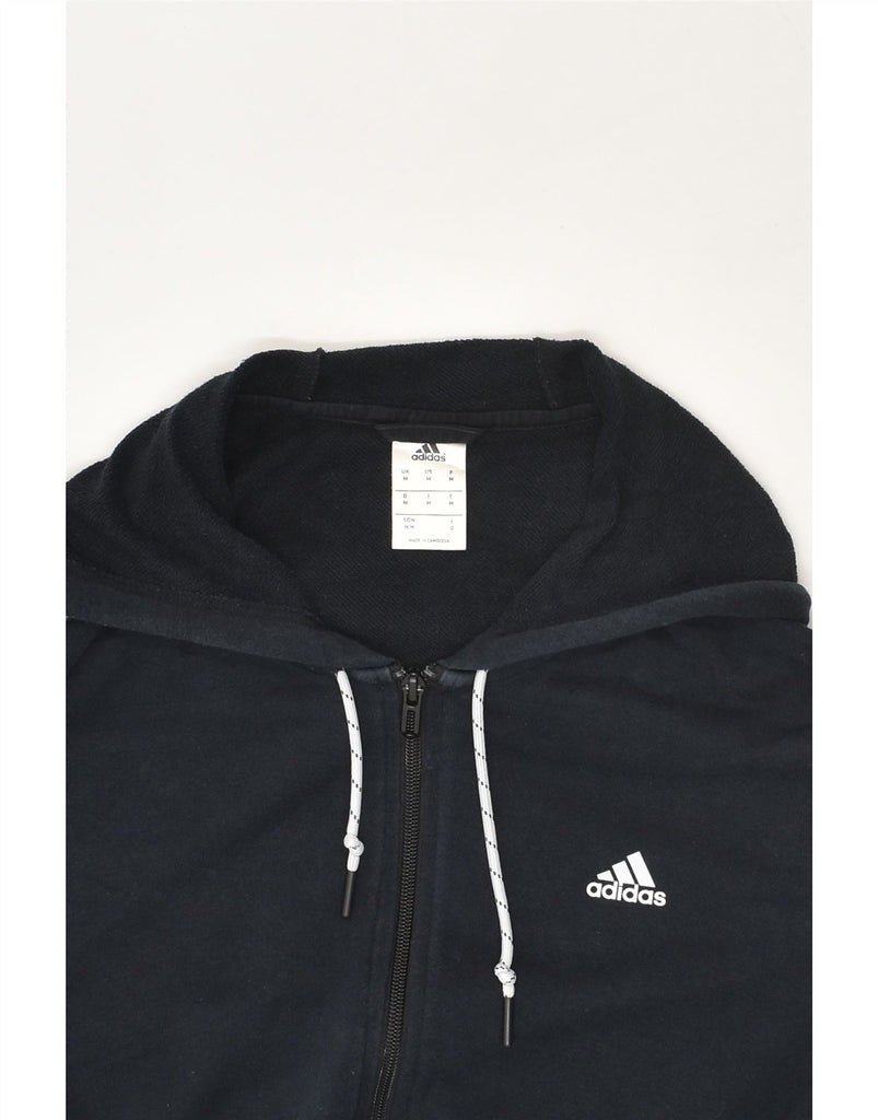 ADIDAS Mens Zip Hoodie Sweater Medium Black Cotton | Vintage Adidas | Thrift | Second-Hand Adidas | Used Clothing | Messina Hembry 