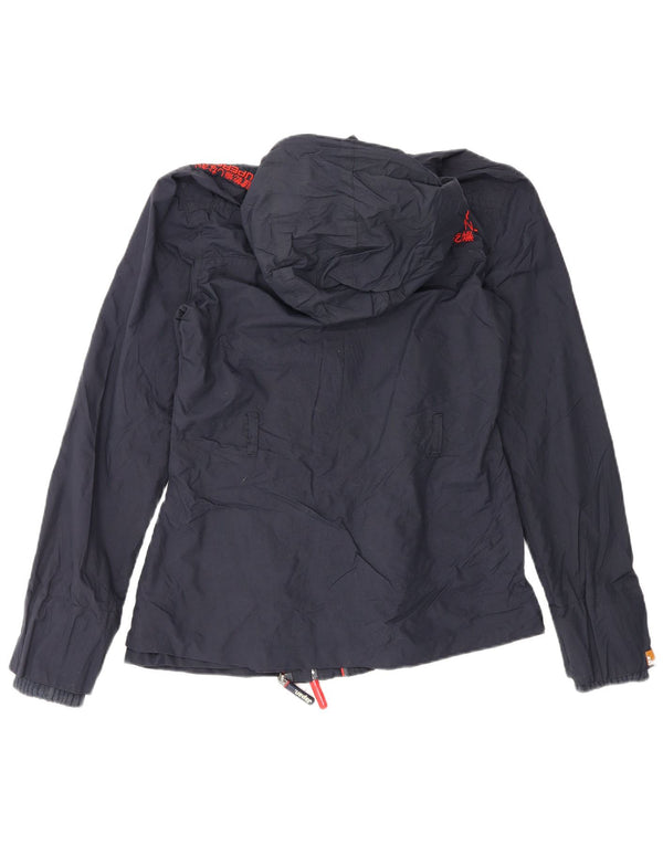 Superdry Womens The Windmac Graphic Rain Jacket UK 10 Small Navy Blue