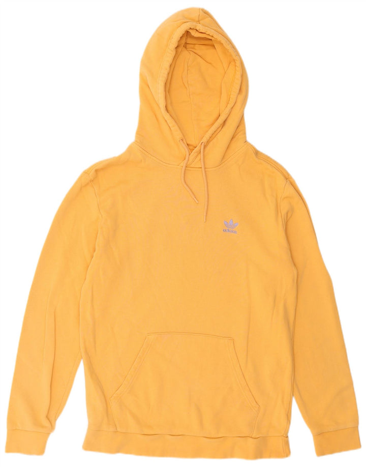 ADIDAS Mens Hoodie Jumper Medium Yellow Cotton