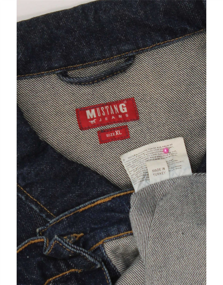 Mustang Mens Denim Jacket UK 42 XL Navy Blue Cotton