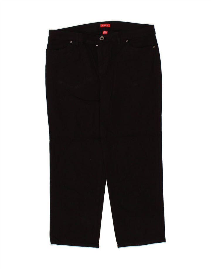 IZOD Womens Straight Casual Trousers US 8 Medium W32 L23 Black Rayon Vintage Izod and Second-Hand Izod from Messina Hembry 